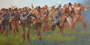 Texan infantry charge at San Jacinto